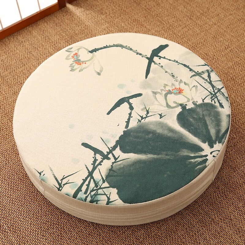 Coussin de méditation en futon chinois, épais, lavable, rond, pour la baie vitrée, le culte, le bouddha, le tatami: D / 40cmX5cm