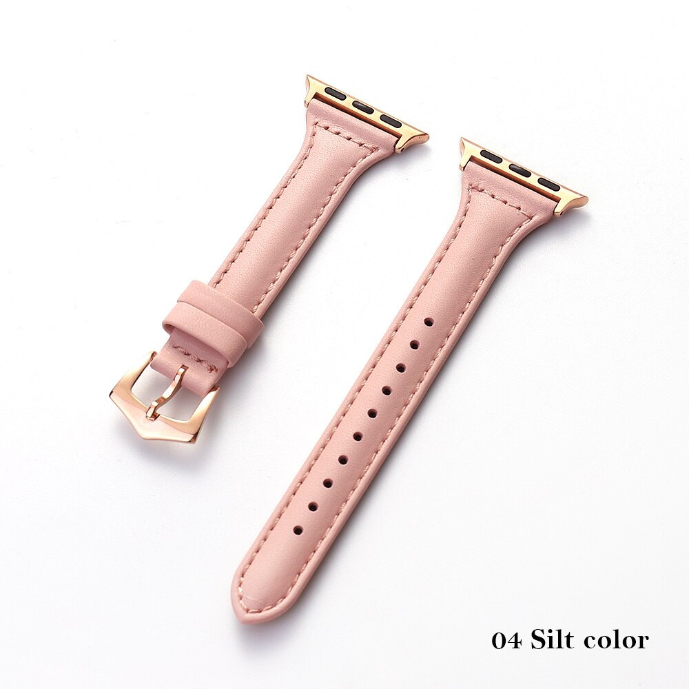 Lederen Band Voor Apple Watch Band 44Mm 40Mm 42Mm 38Mm Iwatch Armband Series5 4 3 2 1 Armband Vervanging Accessoires: Silt / 38mm or 40mm