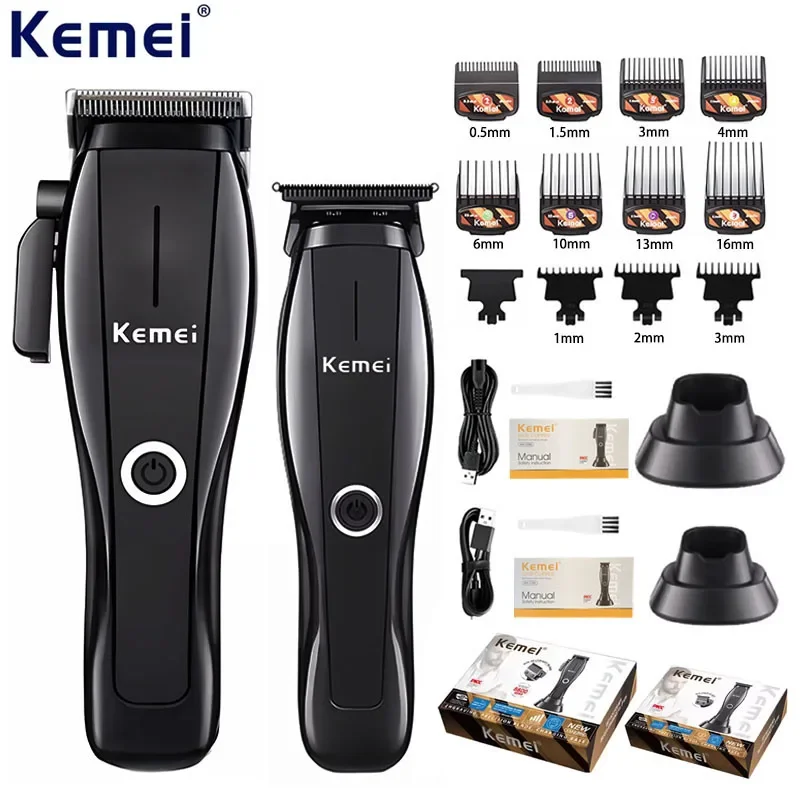 Kemei KM-2286 KM-2295 Fabrikant Elektrische Tondeuse Professionele Kapper Tondeuse voor Mannen Draadloze Snijmachine Kit