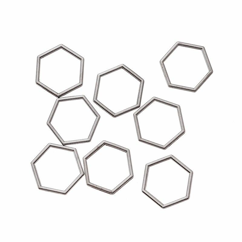 Yuenz 10Pcs 7 Kleur Mini Hexagon Charm Hollow Lijm Blank Hanger Lade Bezel Charms Diy Armband Ketting Handgemaakte Bezel mold