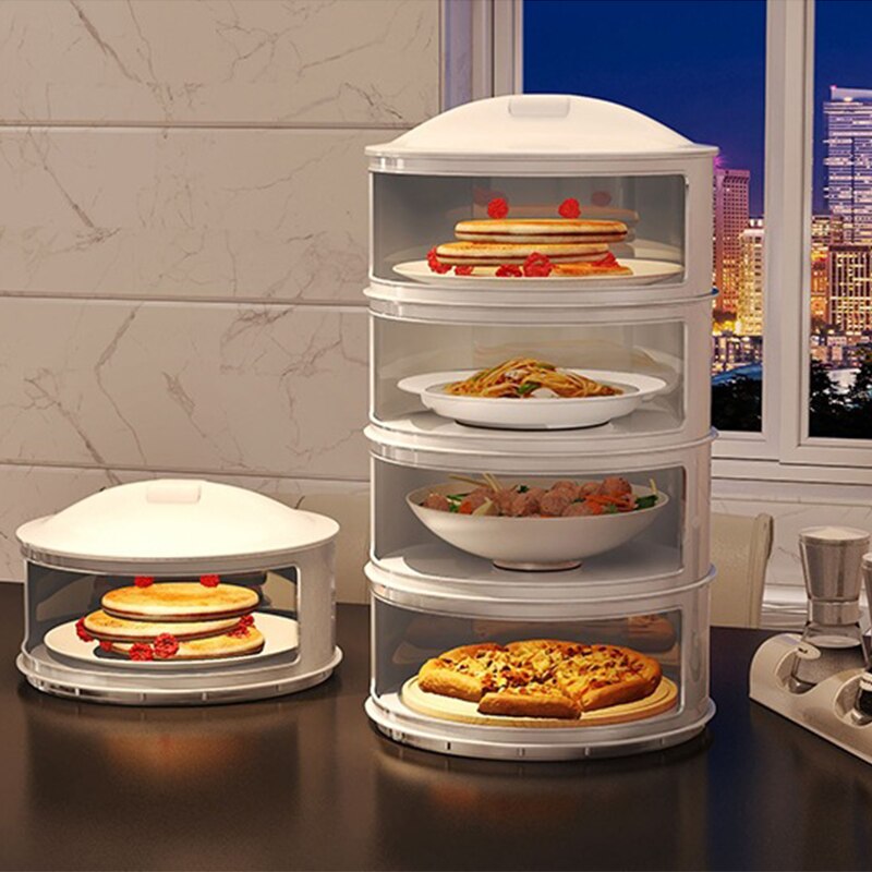 Heat Preservation Dish Rack Storage Transparent Plastic Food Cover Dish Shelf for Heat Preservation and Dustproof