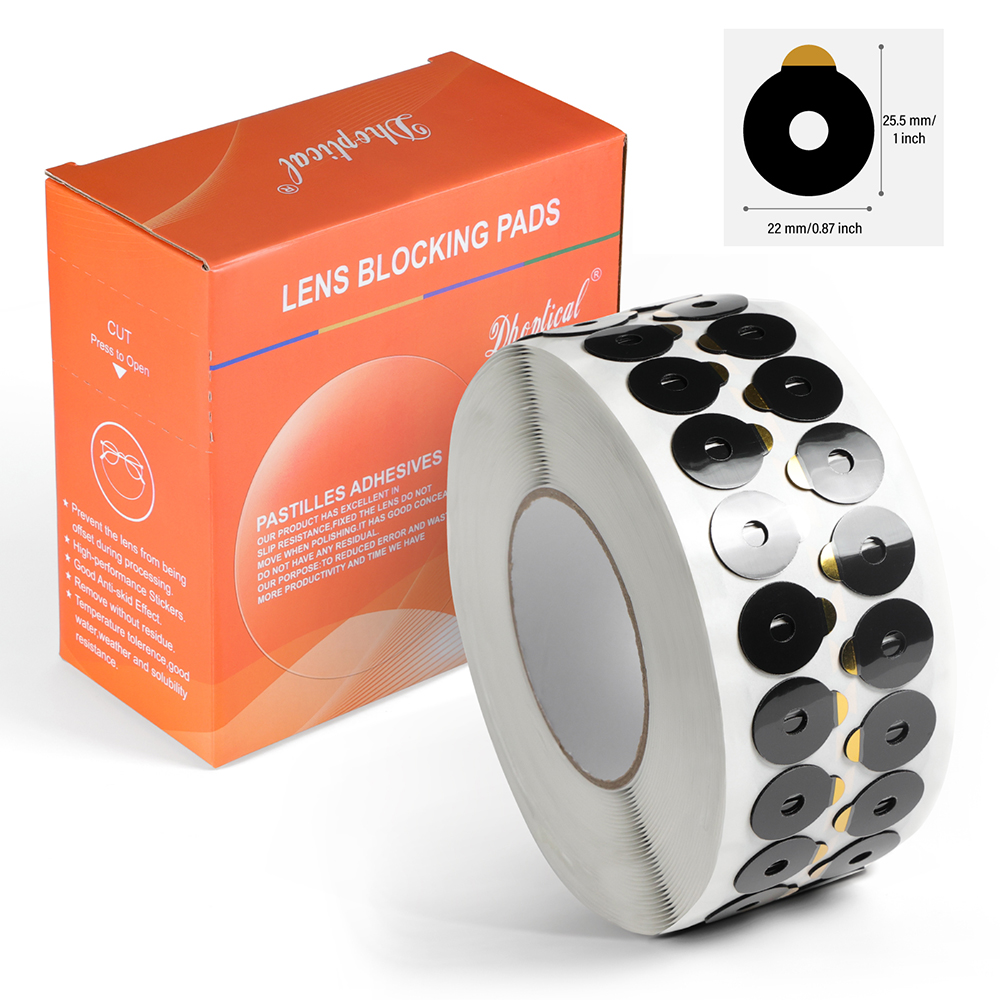1000 stück hochklebende, rutschfeste, hydrophobe pc-linsenblockierpads zum schutz optischer linsen, linsenschleifzubehör: Rot