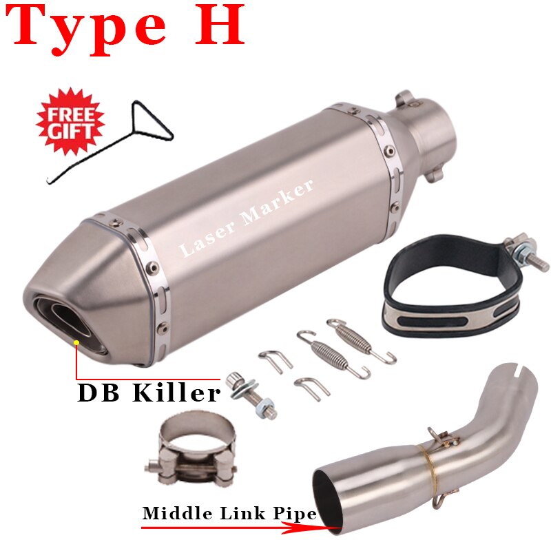 Voor Suzuki Sv 650 SV650X SV650 Motorfiets Uitlaatpijp Escape Midden Link Pijp Uitlaat Db killer: Type H