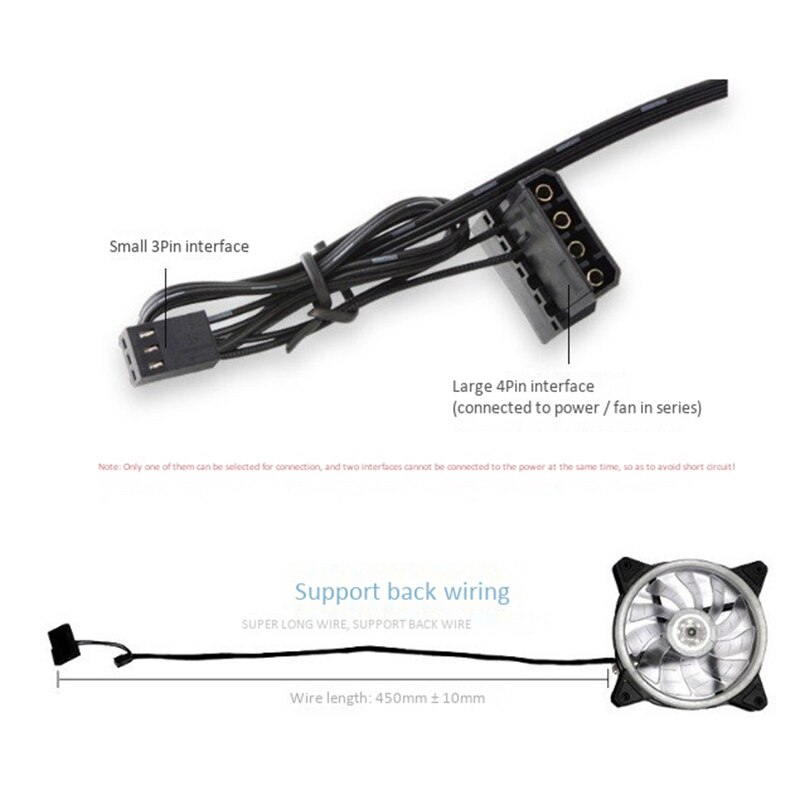 Computer PC RGB Color-Changing Symphony LED Light Case Fans LED Computer Cooler Computer Cooling Fan(Colorful Inside and Outside