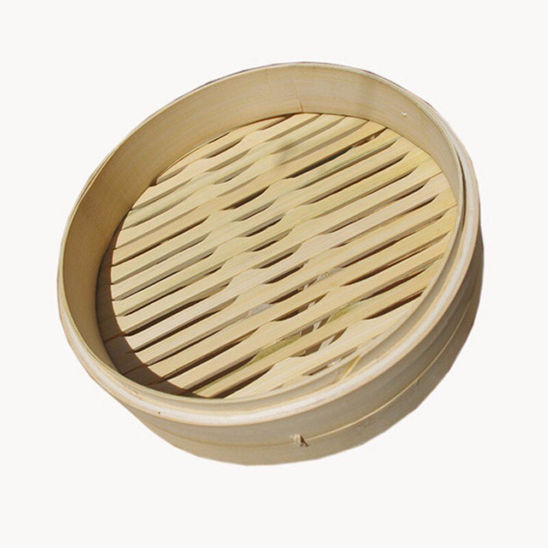 Holdbar enkelt bambus dampkoger med låg 13.5-24cm kinesisk køkken køkkengrej fisk ris dim sum snack kurv ris pasta komfur sæt