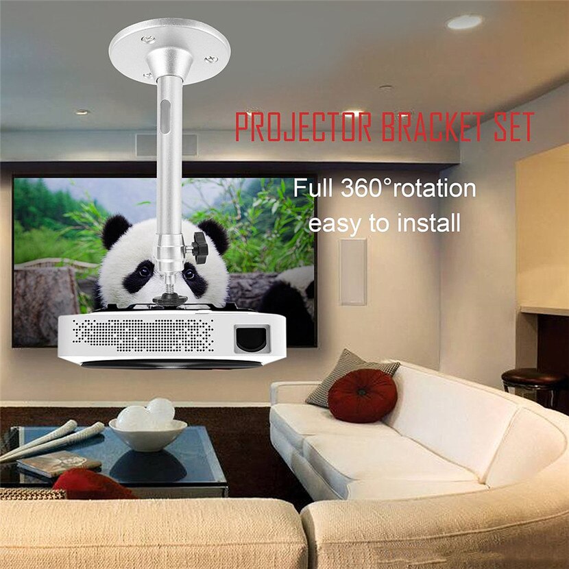 Bærbar kompakt udsøgt solid udvendig aluminiumslegering 360 graders drejelig holder holder væg loft mini projektor beslag