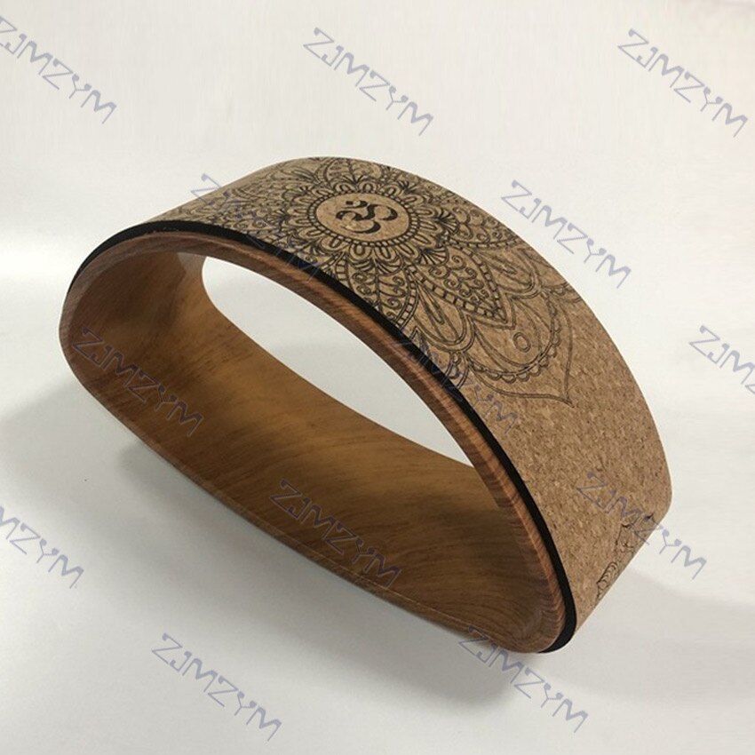 QT005 ovale liège solide roue de Yoga demi-rond dos courbure anneau de Fitness Fitness Pilates roues Protection de l'environnement Yoga cercle: Marron