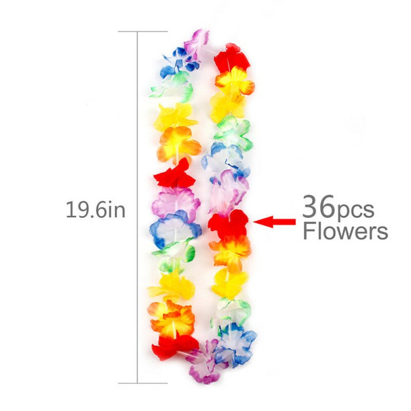 5 stk hawaii fest leis blomsterkrans guirlande hawaiiansk halskæde hawai blomster bondehus festindretning forsyninger guirlande dekoration