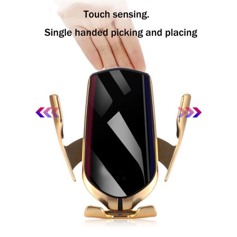 Car Phone Holder 1PCS Automatic Clamping Smart IR Sensor Car Mount Phone Wireless Charger Holder
