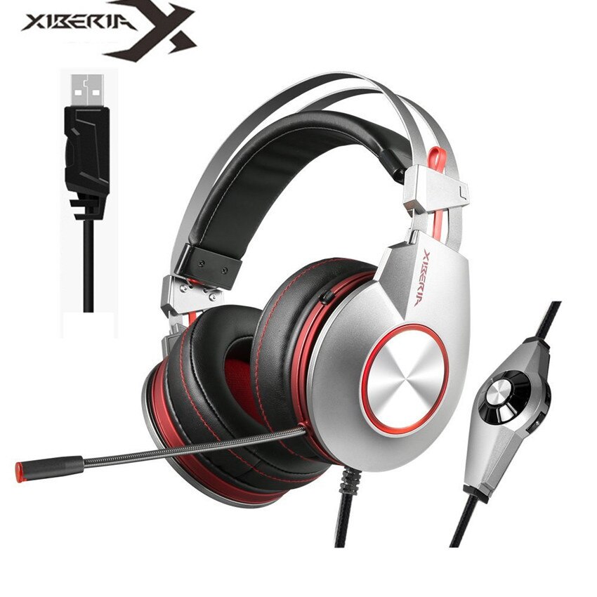 XIBERIA K5 PC Gaming Headset Headphones gaming for Computer Casque USB 7.1 Surround Stereo Headphone with Microphone Led light