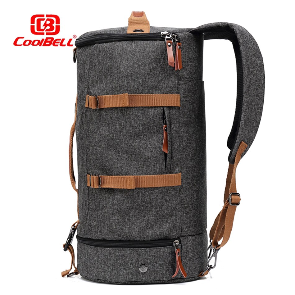 men's backpack round bucket outdoor travel backpack large capacity multi-function outdoor sports backpack