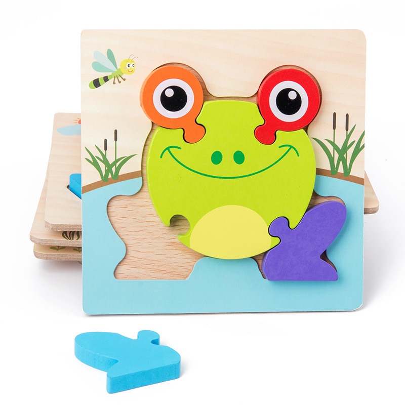 Per bambini di Legno Di Puzzle 3d Puzzle Giocattolo Stereo Animali Sviluppo di Intelligenza Per Bambini Anticipata Educational Giocattoli di Legno per I Bambini