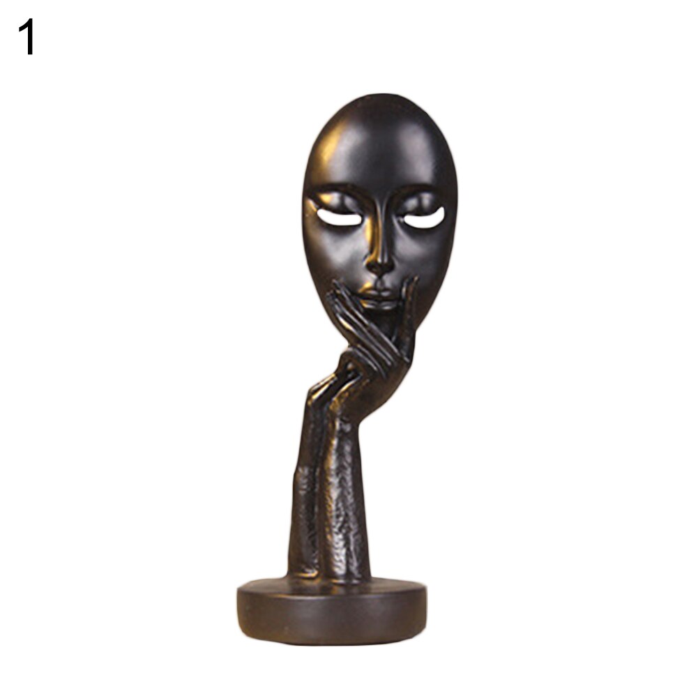 Abstrait visage humain modèle Statue résine Statues pour la décoration Sculptures Art artisanat bureau Sculpture bureau décor à la maison: Black S