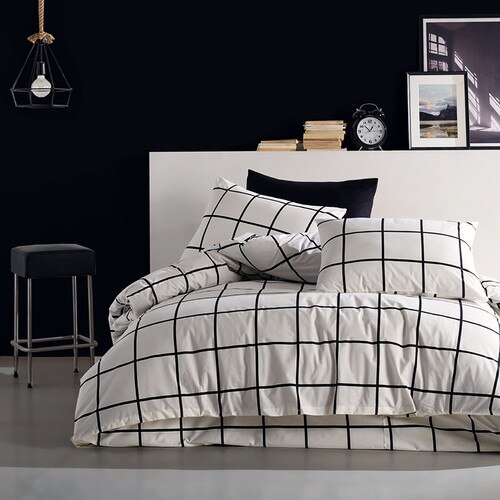 Coté Blanc Tile Black 100 Cotton Ranforce Double Personality Duvet cover set