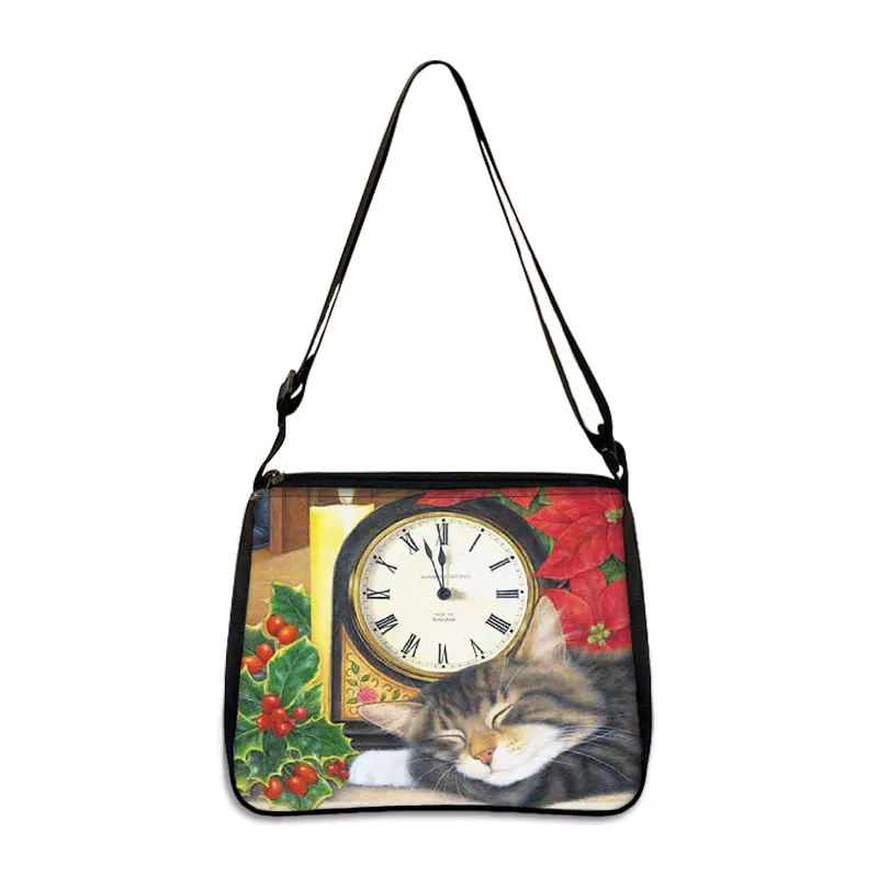 Bolso de mano con dibujo de gato para mujer, bolsa con estampado de Gatito Travieso, longitud ajustable, de almacenamiento, ideal para