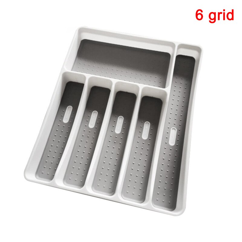 Kitchen Drawer Organizer Tray Spoon Cutlery Box Portable Storage Holder Rack AUG889: 6 Grid