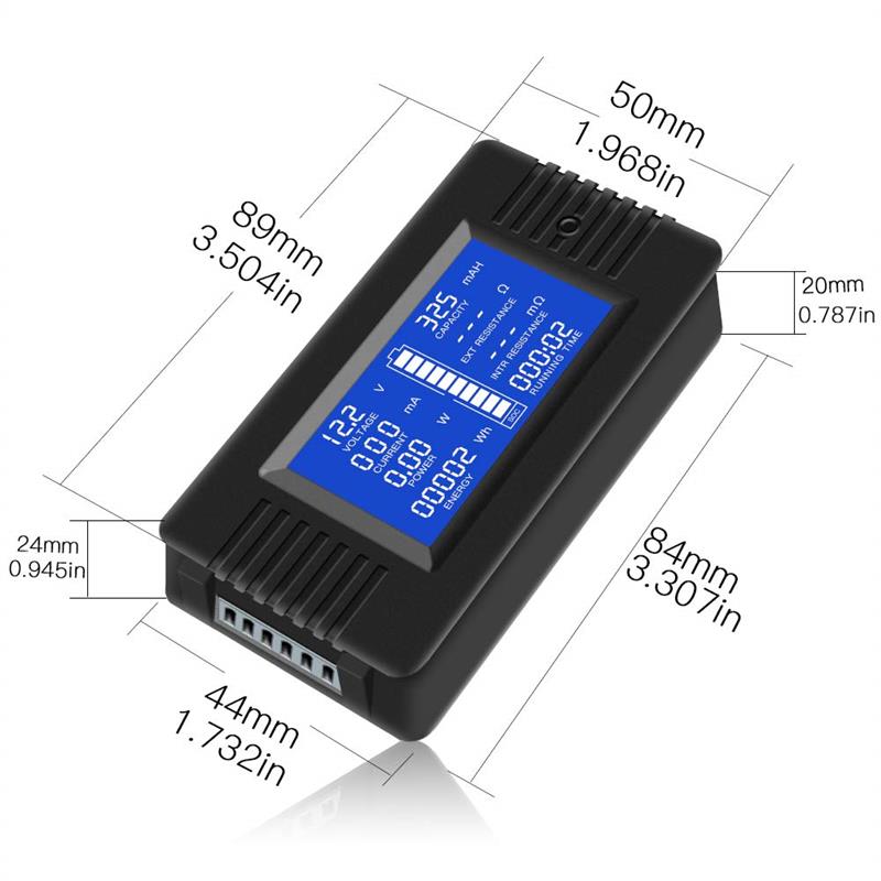 DC Battery Current Voltage Meter DC Digital Multifunction Voltmeter Ammeter 6.5-100V 100A 4 In 1 Car Voltage Tester Amp Watt Kwh