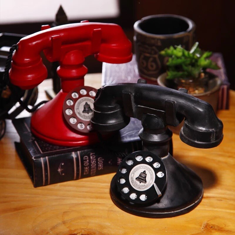 Amerikanska retro telefonprydnader hem vardagsrum vinskåp veranda dekoration fönster tv-skåp skrivbordsmöbler