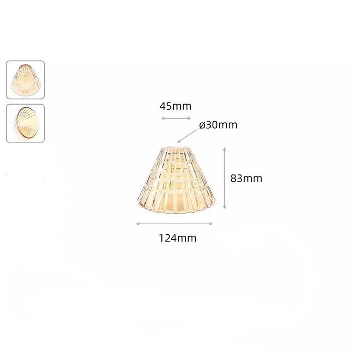 Clear Frost 30mm opening E14 Glass Lamp Shades Replacement,Green Amber 3cm Hole Glass Lampshade Cover for E12 Candle Wall Lights: Yellow