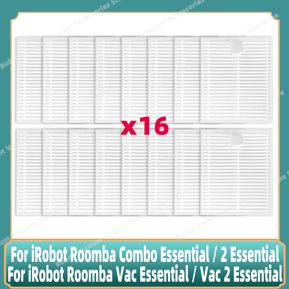 Compatible For iRobot Roomba Combo Essential / 2 Essential, Roomba Vac 2 Essential Parts Main Side Brush Bag Mop Hepa Filter: army green