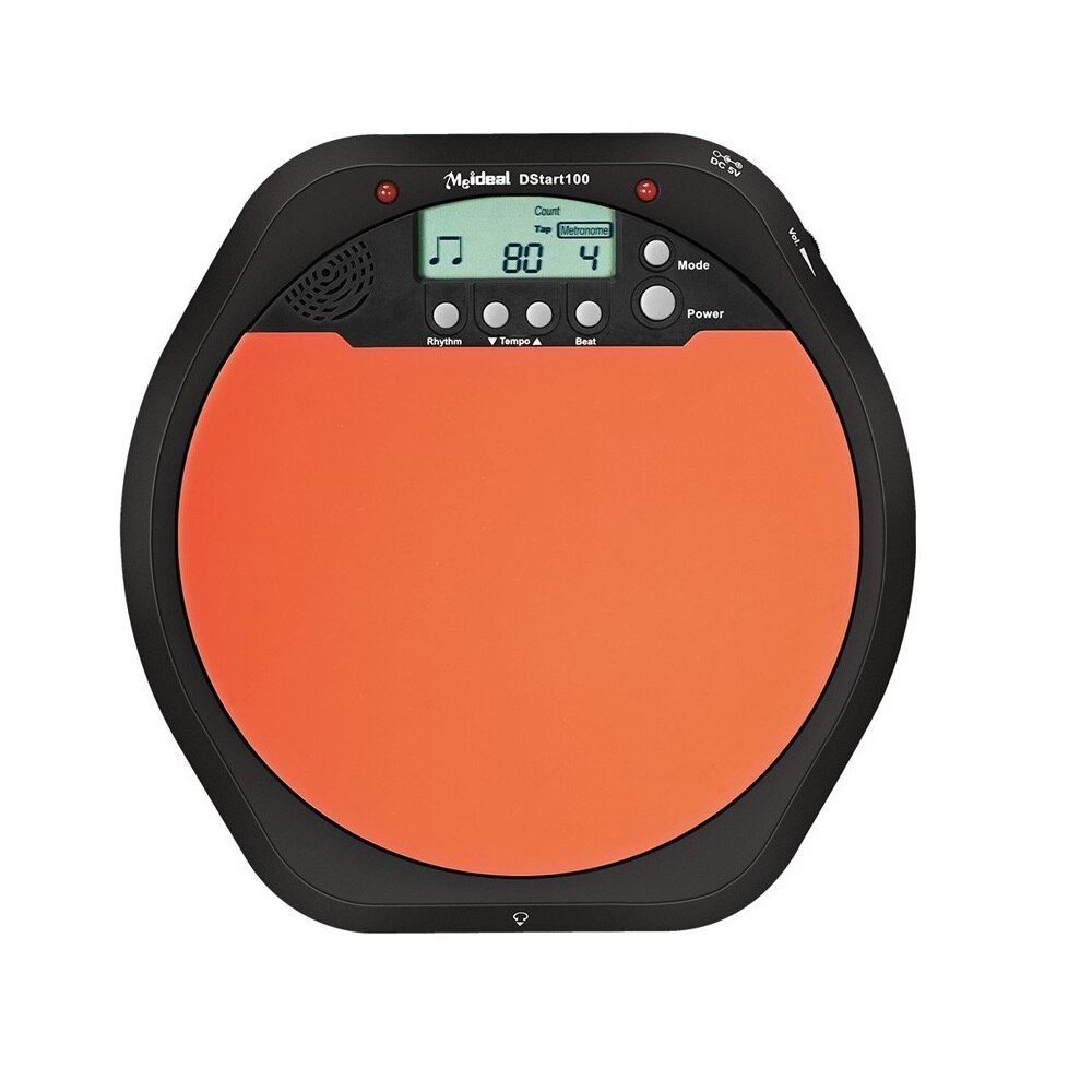 Meideal Portable DS100 Drums Electronic drum Training Pad Drum Tutor - Black + Orange