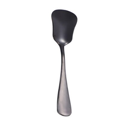 Cucharas de acero inoxidable para cuchara, Mini cucharas de café chapadas en titanio, vajilla colorida de arcoíris y oro rosa, de cucharas con cabeza cuadrada: Black