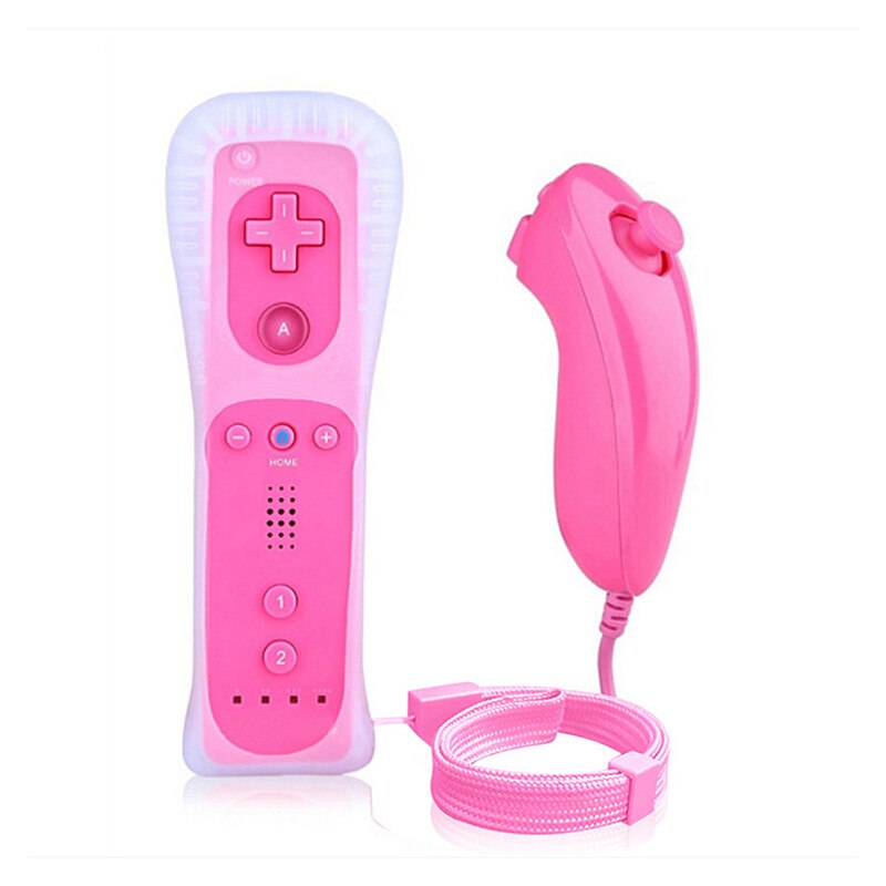 ACEPRIL-mando a distancia 2 en 1 para Nintendo Wii, mando inalámbrico Bluetooth, mando sin movimiento: Pink