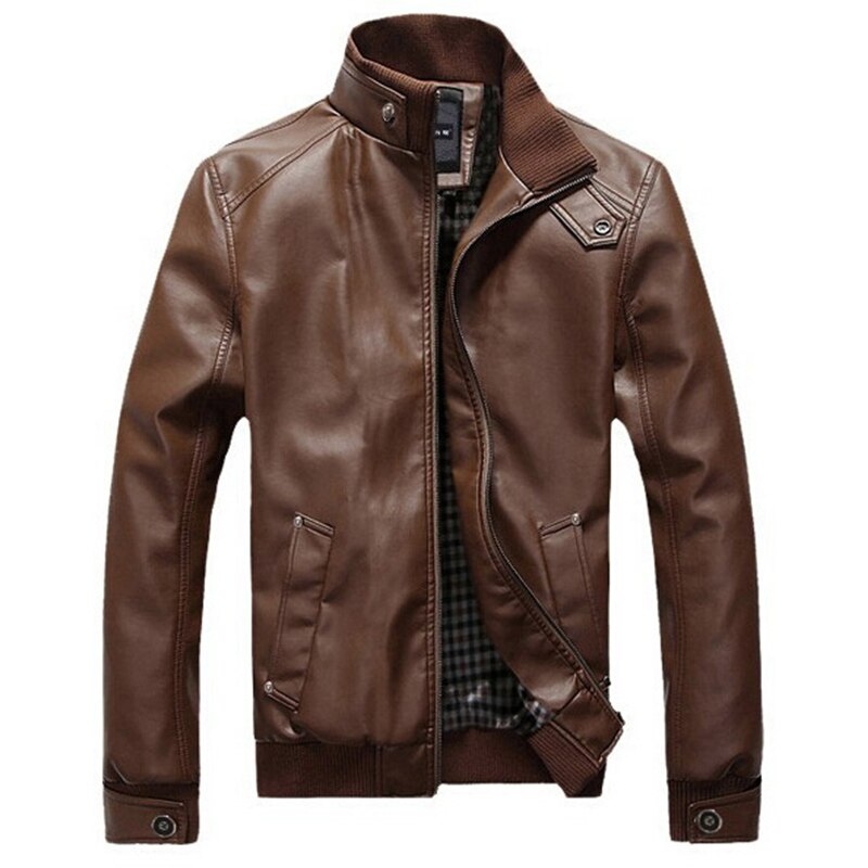 Herre læder jakker herre jakke klassisk motorcykel cykel cowboy jakker mand plus tyk stativ krave frakker toppe m -3xl