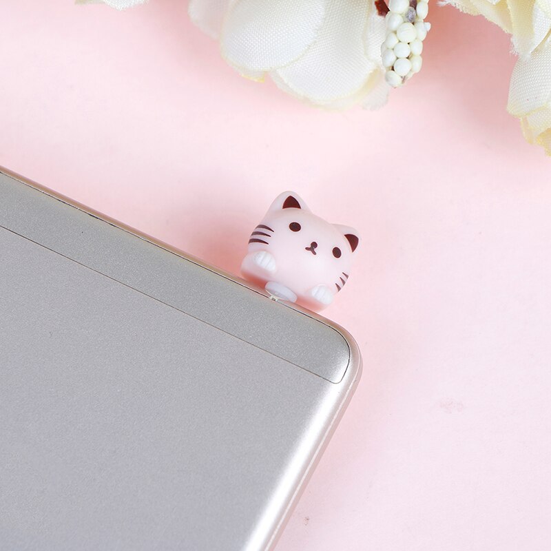 Cute Cat Anti Dust Plug 3.5mm Mobile Phone Earphone Jack Dust Plug Phone Accessories For Smart Phone 3 Colors