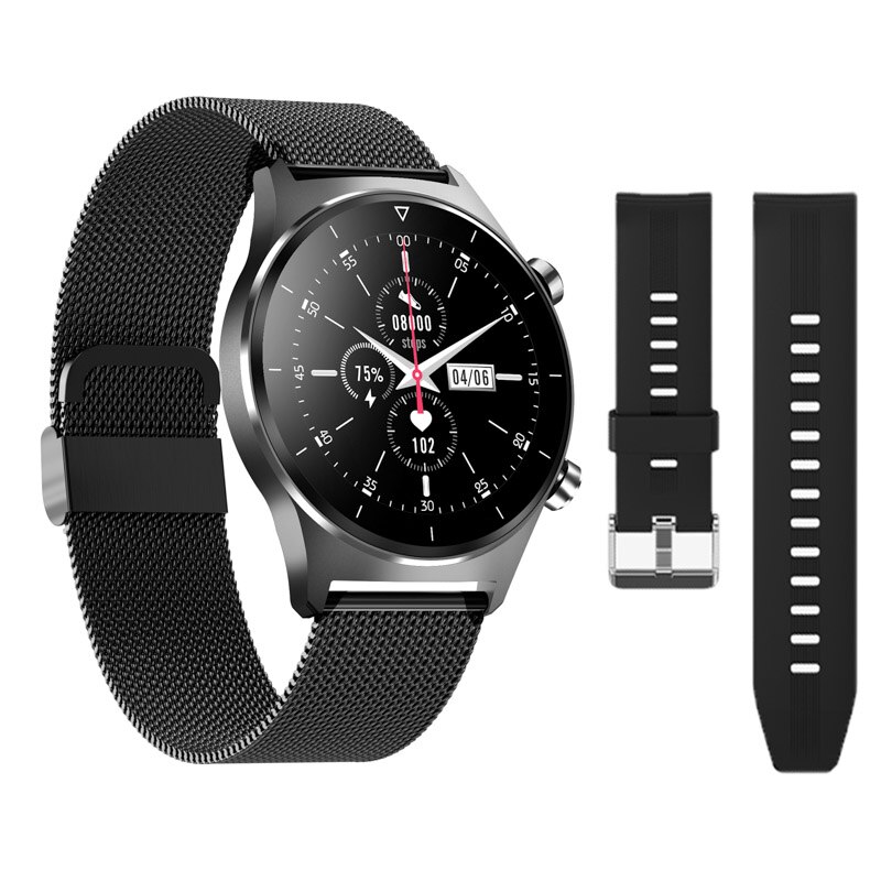 Smartwatch Men Full Touch Screen 1.28" IPS 240x240 IP68 Waterproof Bluetooth 5.0 Fitness Tracker: Blue