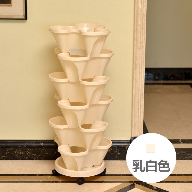 Flowepot Multilayer Stacking Cultivation Pot Vegetable Melon Fruit Strawberry Planting Pot - 1pc Tray Pot
