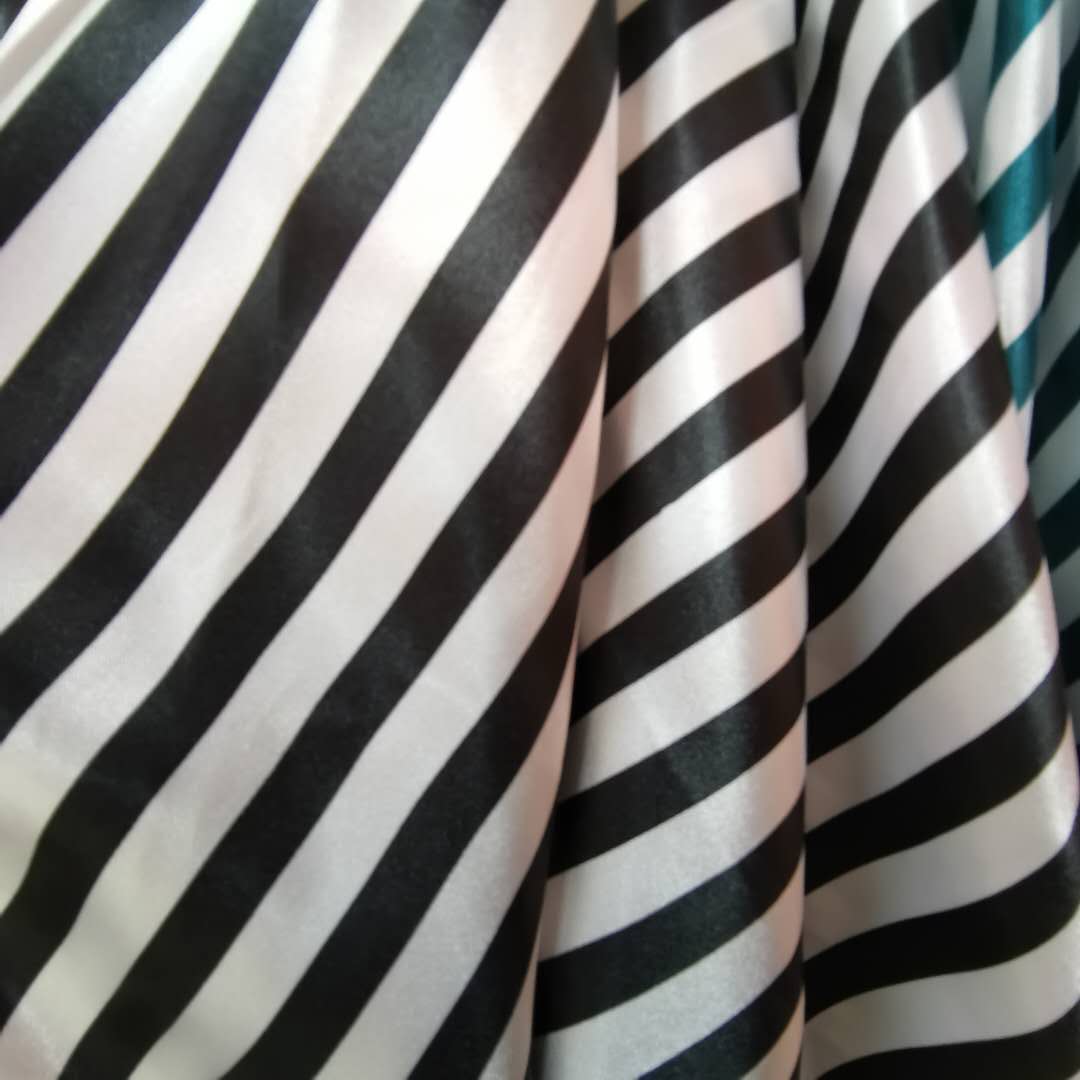 Bånd stribe blankt stof trykt charmeuse stof polyester tilda håndværk tørklæde materiale satin stoffer: 5 sorte