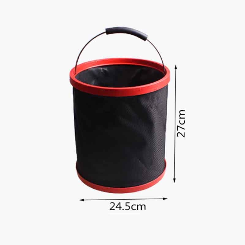 Cubo plegable portátil de 12L, , tela Oxford 2000D, Cubo de pesca, Camping, lavado de coche, multifuncional