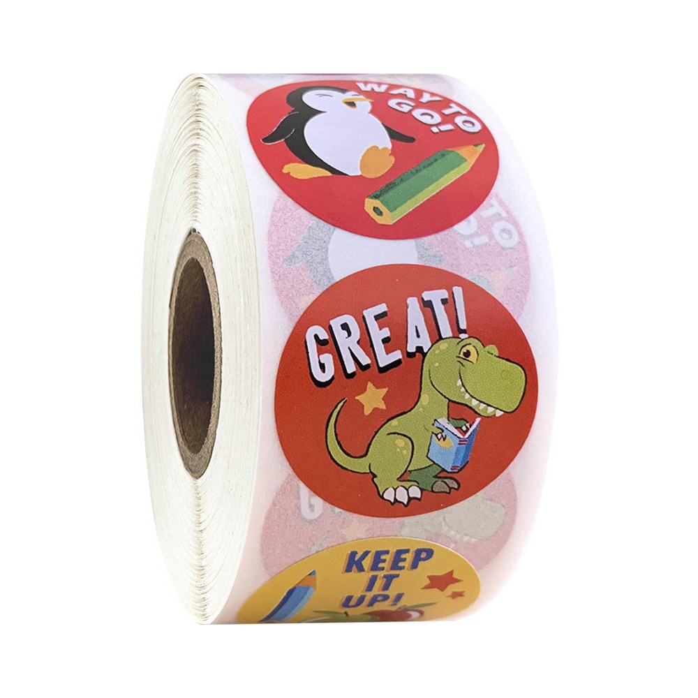 Reward Stickers Encouragement Sticker Roll for Kids Motivational Stickers with Cute Animals for Students Teachers