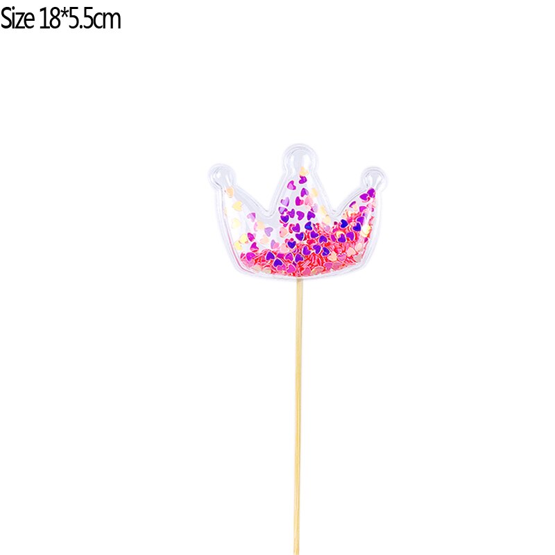 1pc Bling Crown Stars Hearts Cloud Cake Toppers Shiny Cupcake Topper for Wedding Baby Shower Birthday Party Cake Decorations: S06