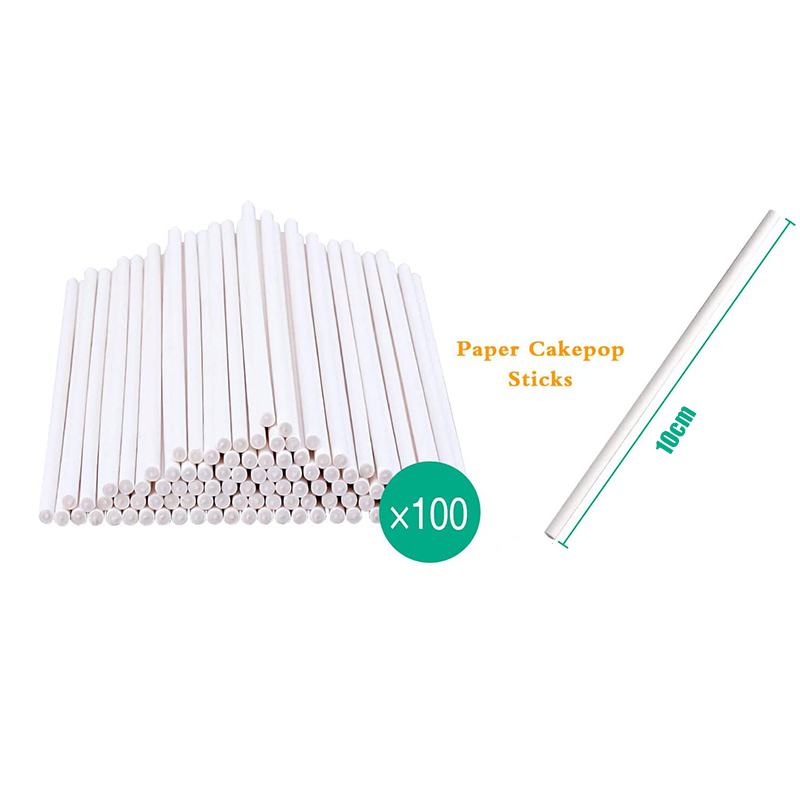 100PC lollipop stick Bar Cake Bar Packaging Bag Gold Silver Metal Twist for Making Cake Lollipop Candy Chocolate and Cookies: 100pc-solid stick
