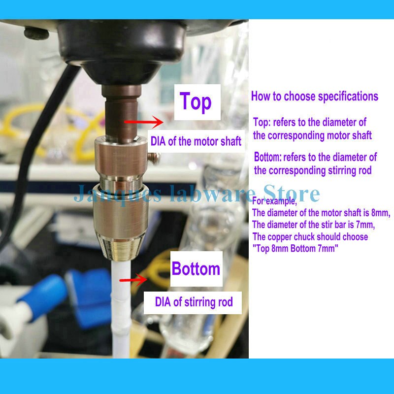 1pcs Laboratory Electric Stirrer Copper Chuck stainless steel stirring paddle chuck PTFE stirring rod Fixing Clip