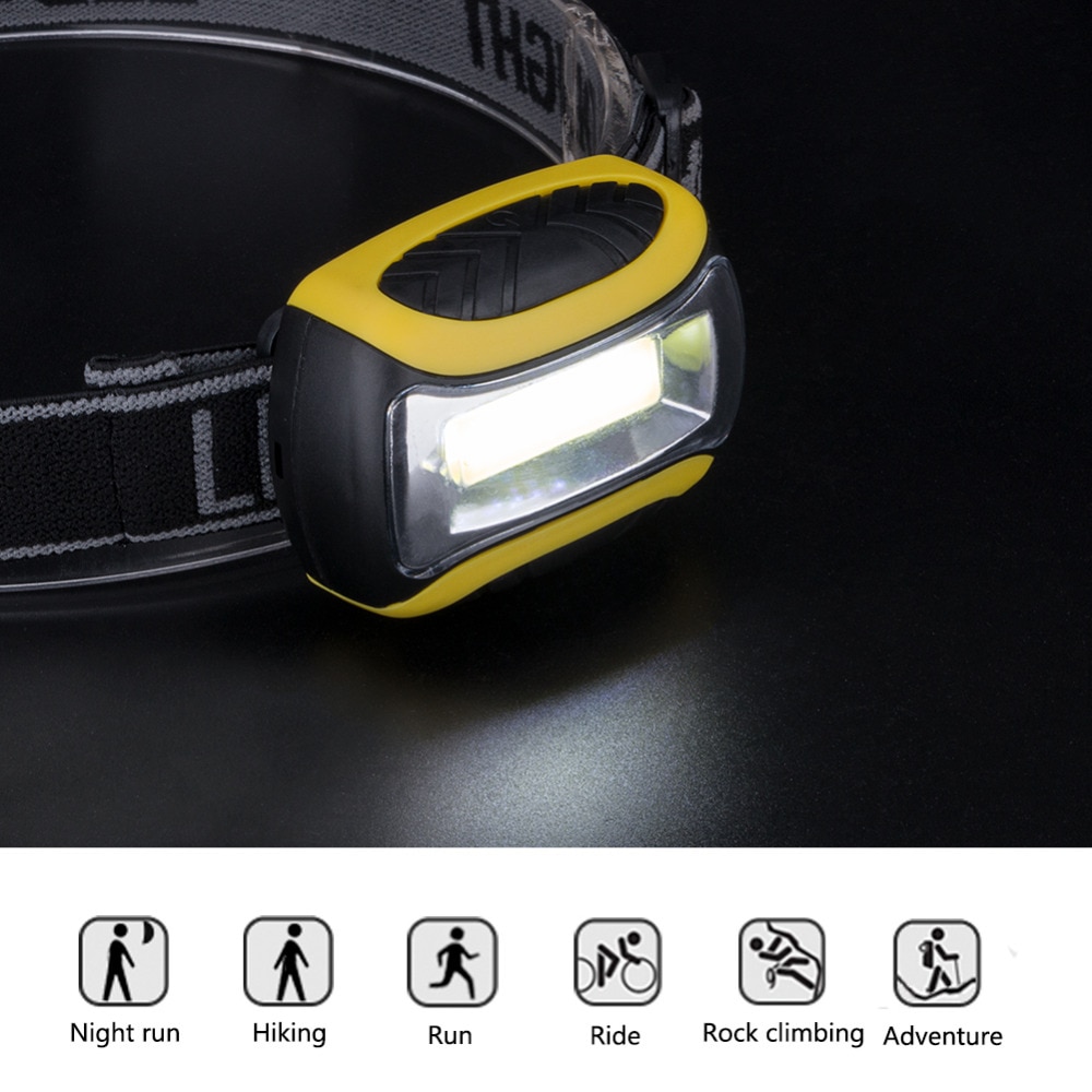 Mini 3 Modes Waterdichte COB LED Zaklamp buiten Koplamp Koplamp head light lamp Torch Lanterna met Hoofdband, Gebruik AAA