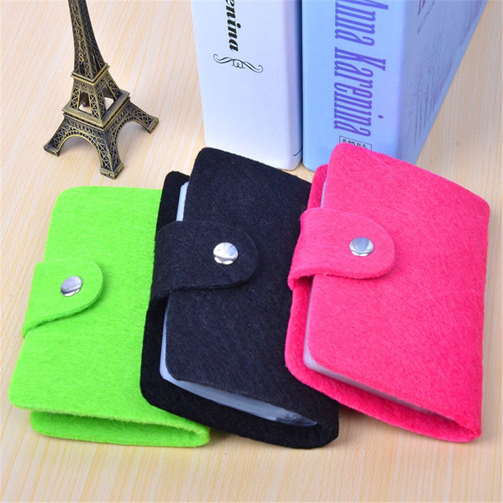 Button Credit Card Holder 24 Bits Card Case Business Card Holder Korea Organizer Solid Color Portable Office Men Women Wallets