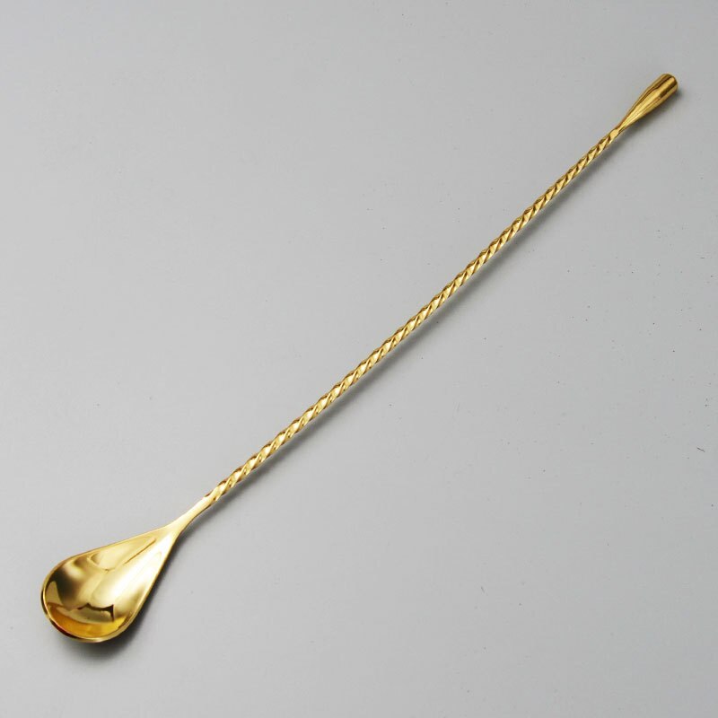 1 stk 30cm blande cocktailskjeer i rustfritt stål spiralmønsterstang dråpeskje røreskje barverktøy bartenderverktøy: måke