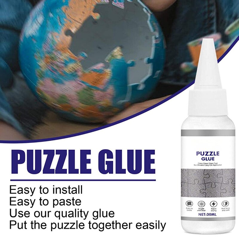 30/50/100ml Jigsaw Puzzle Glue with Trowel Applicator Transparent Liquid Jigsaw Puzzle Fixative Glue Laminates and Preserves NW