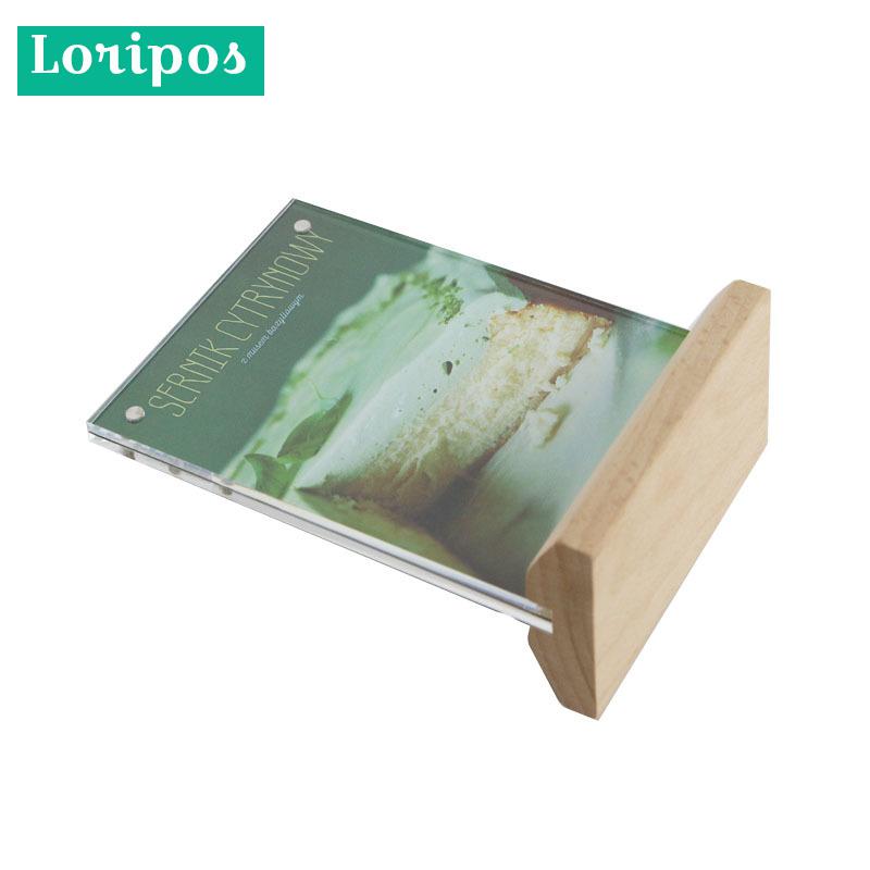 A4 Vertical Wooden Menu Card Frame Stand 210*297mm Sign Holder Acrylic Price Tag Display Rack Advertising Poster Frame Photo