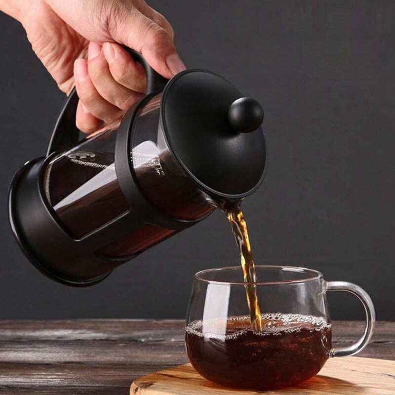 Cafetière à presse française, grande cafetière de , parfaite pour le café du matin, cafetière à saveur maximale