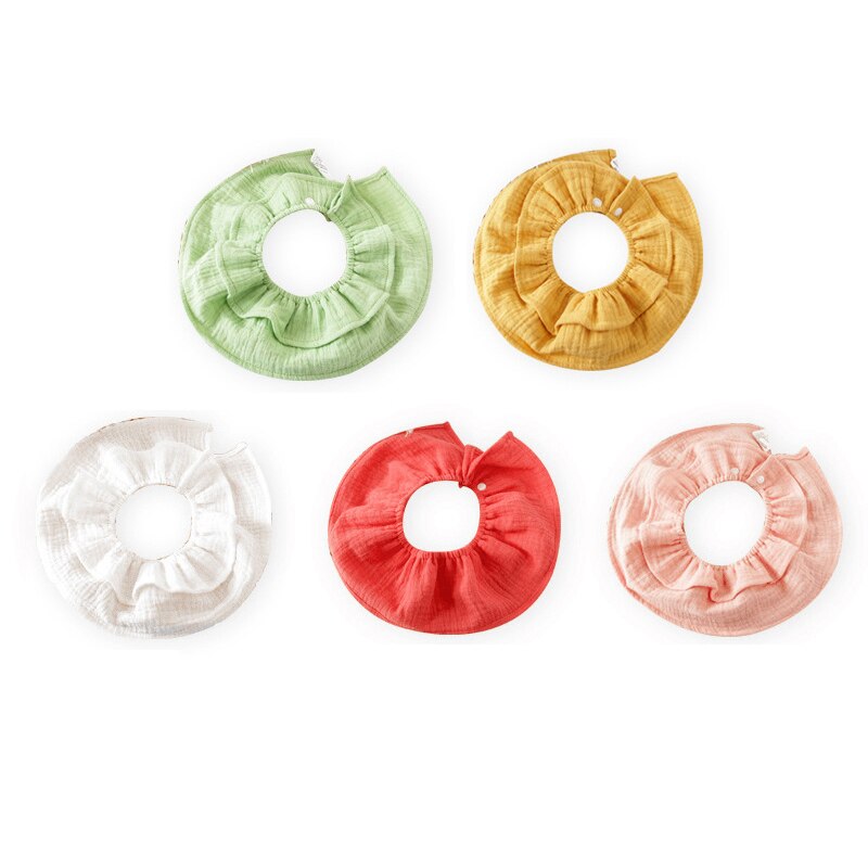 3 Pcs Slabbers Puur Katoen 360 Graden Burp Doeken Zachte Ademend Bandana Slabbetjes Voor Jongens Meisjes Mode Kraag Leuke sjaal Voor Kinderen: Green Y W R P 5