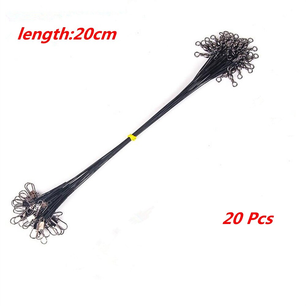 20 Teile/los Anti Biss Stahl Angelschnur Stahl Draht Führer Mit schwenken Angeln Zubehör Blei Ader Leine Angeln Draht 15CM-30CM: 6