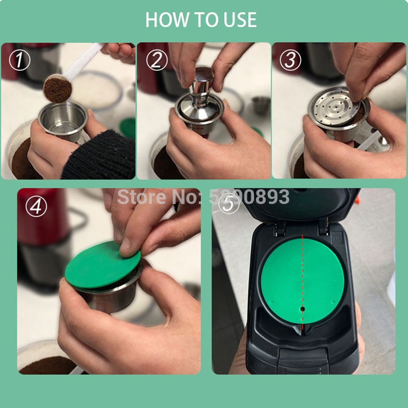 Cápsula de Metal de acero inoxidable, Compatible con máquina de café dolce gusto, cápsula reutilizable rellenable