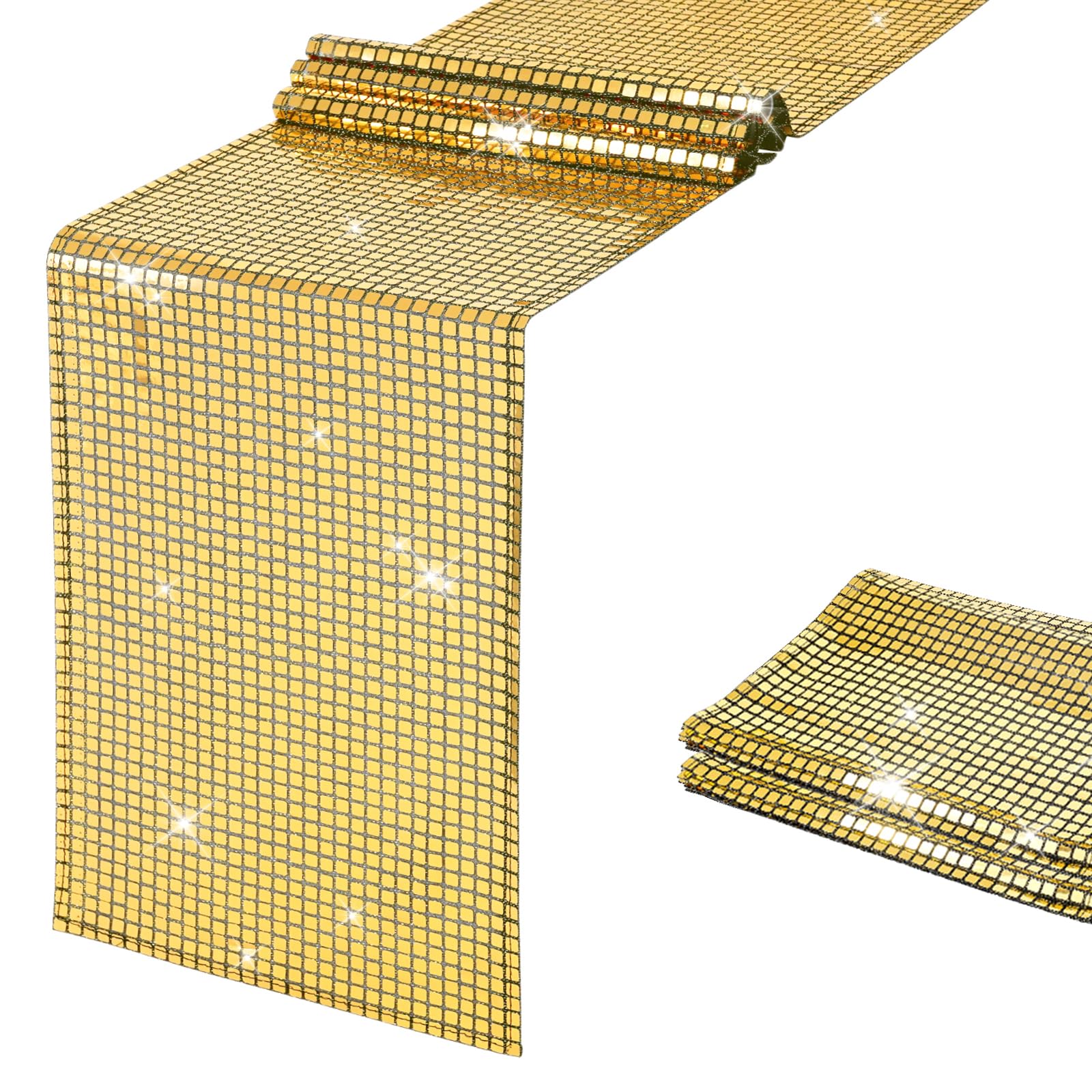 Glitter disco party bordlöpare spegellöpare retro tema discokula borddekoration födelsedag möhippa dans festtillbehör: 30*220cm / Guld-