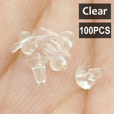 100 Stuks Karpervissen Haak Stopt Karper Rig Haak Stopers Rubber Kralen Sliding Hook Stop Voor Karpervissen Hair Rig visgerei Accessoires: 100PCS-Clear