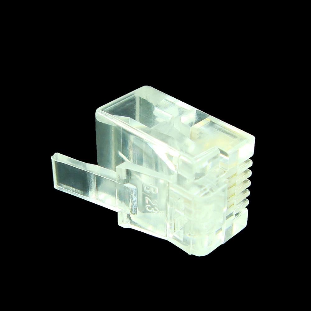 20pcs RJ11 6P2C 6P4C 6P6C Gold-Plated Telephone Internet Modular Plug Jack RJ-11 Connector Crystal Heads