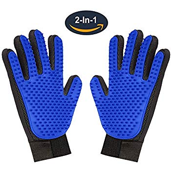 Pflege Handschuh für Hunde Kamm Handschuh für Haustier Katze Finger Reinigung Massage Handschuh für Ebene Pflege Haustier Hund Haar Deshedding pinsel: Blau / Rechts Hand 1pc